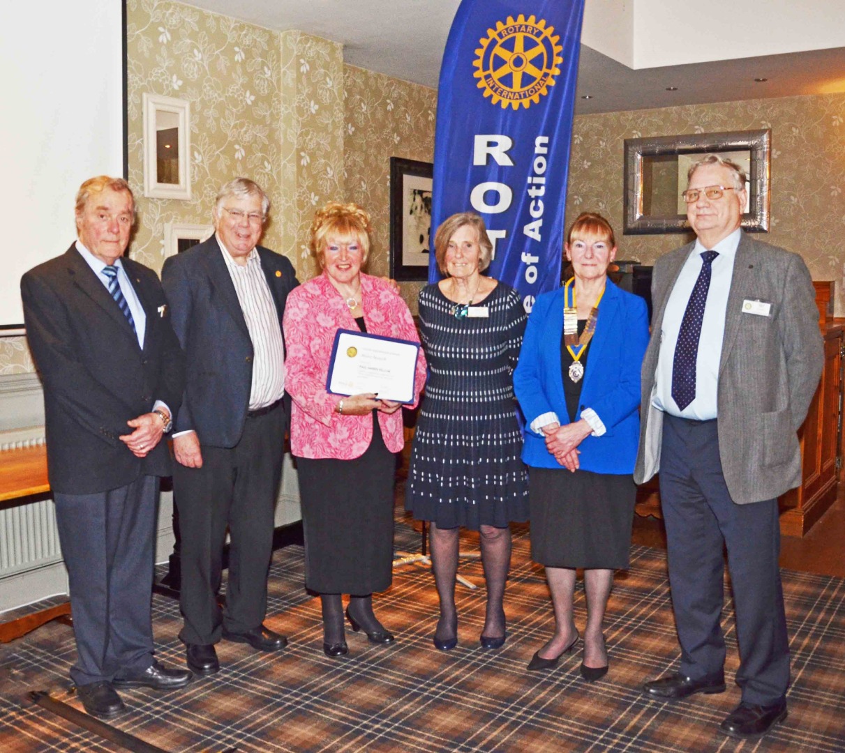 ROTARY AWARD FOR MOIRA BESWICK CHAIR OF THE ROSSENDALE TRUST